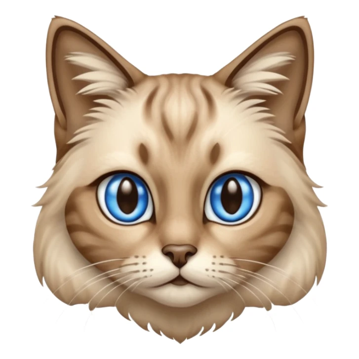 Tabby cat long hair in Siamese colors sticker
