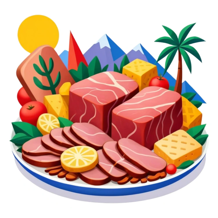 henry matisse style spam meat landscape sticker