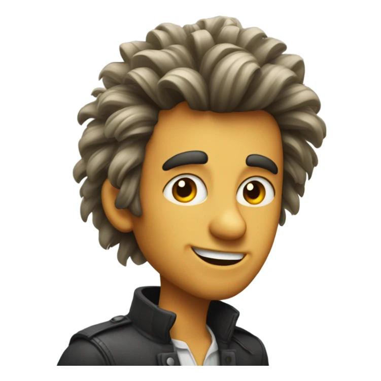 A guy with goofy hair sticker