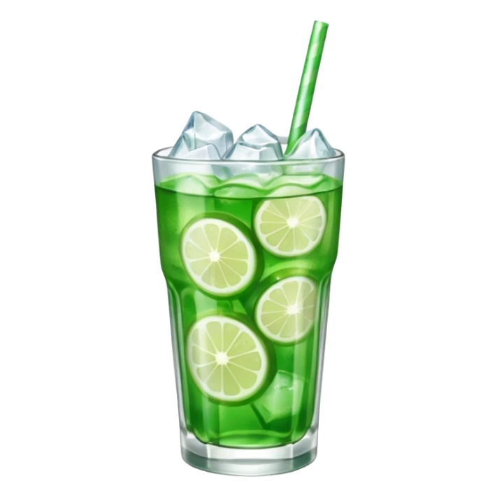 Japanese cream soda green on a glass with ice sticker