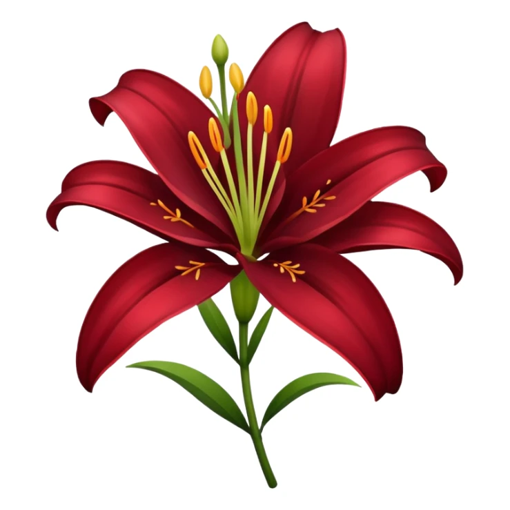 A lily flower in a dark cherry red colour sticker