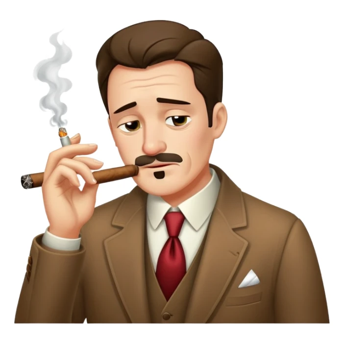 1890’s old fashioned fella wearing elegant clothes crying while smoking a cigar sticker