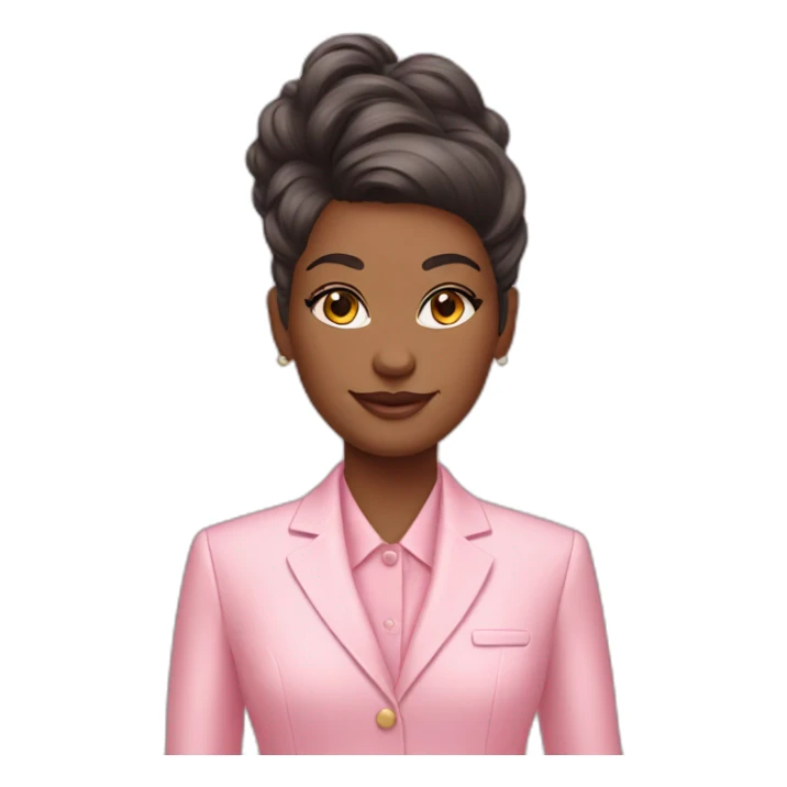 cosmetologist avatar dressed in pastel pink American suit sticker