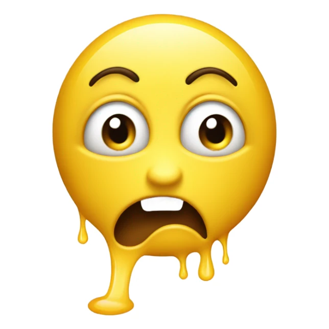 Yellow Surprised drooling emoji sticker