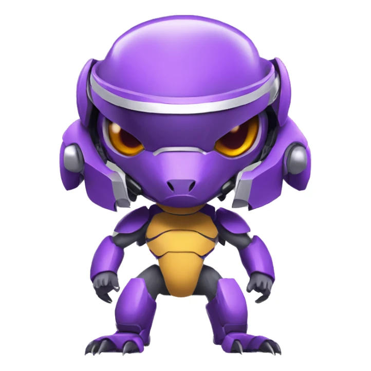 a Genesect-Raptor-Fakémon—hybrid with a futuristic visor-helmet full body sticker