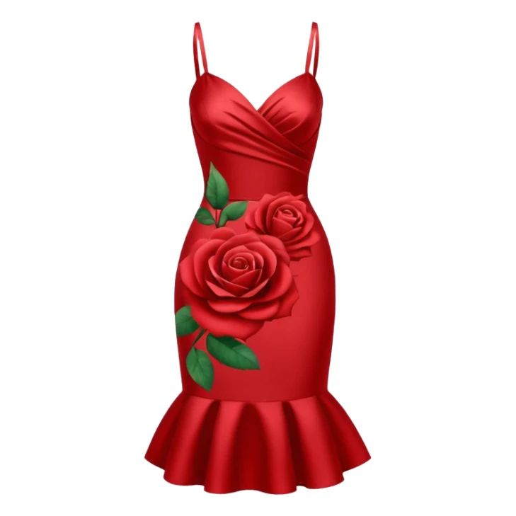 red rose dress no body sticker