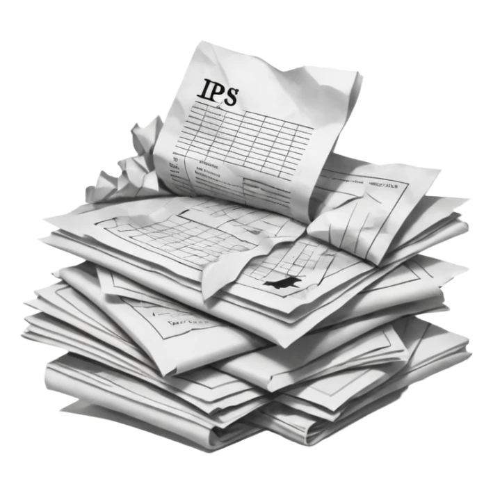 messy Pile of patent papers sticker