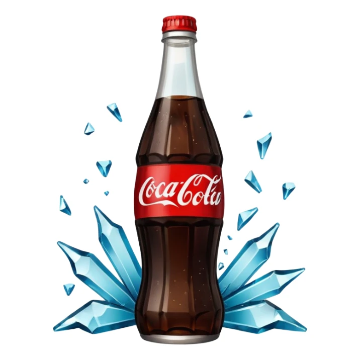 bottle of coke broken in the middle  sticker