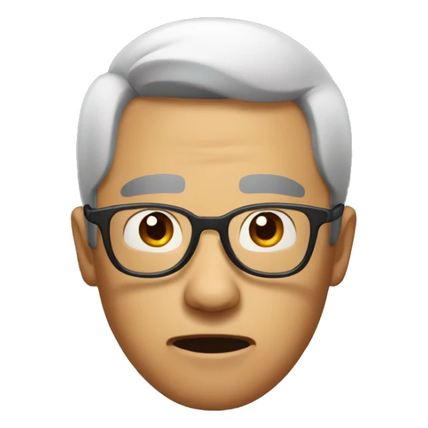 asian man mad with glasses sticker