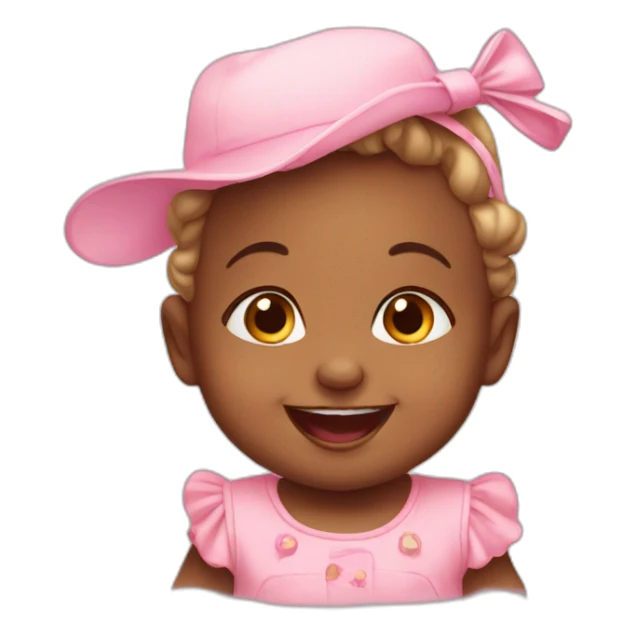 One year old baby girl laughing sticker