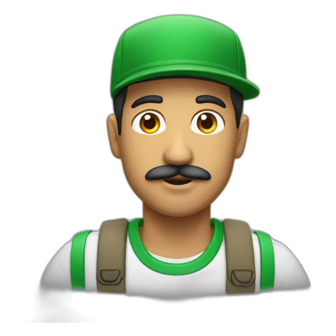 latin guy with moustache and green cap sticker