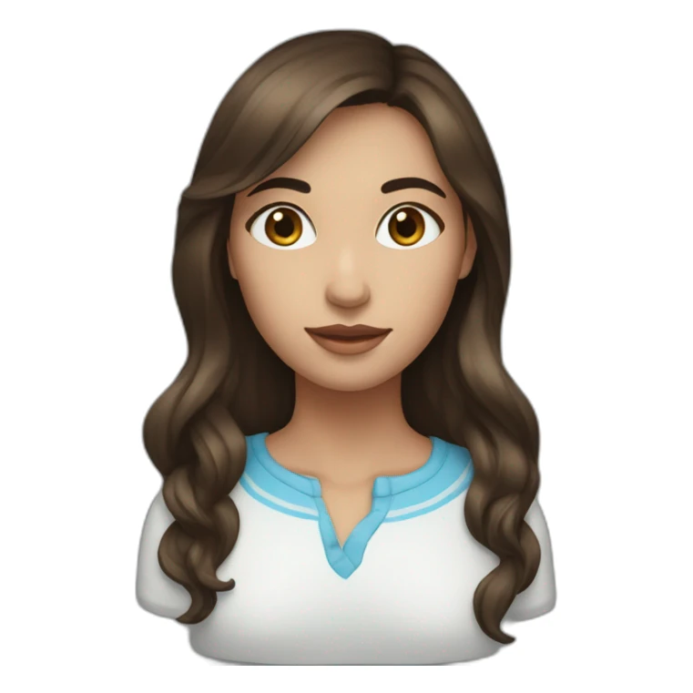 Jeune femme brune au yeux bleu  sticker