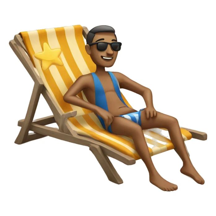 man in a sun lounger on the beach sticker