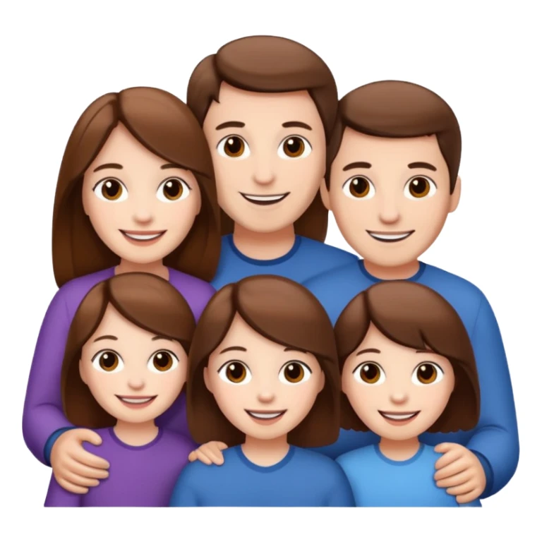 family aill white / browm hair sticker