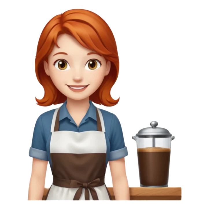 Redhead barista girl sticker