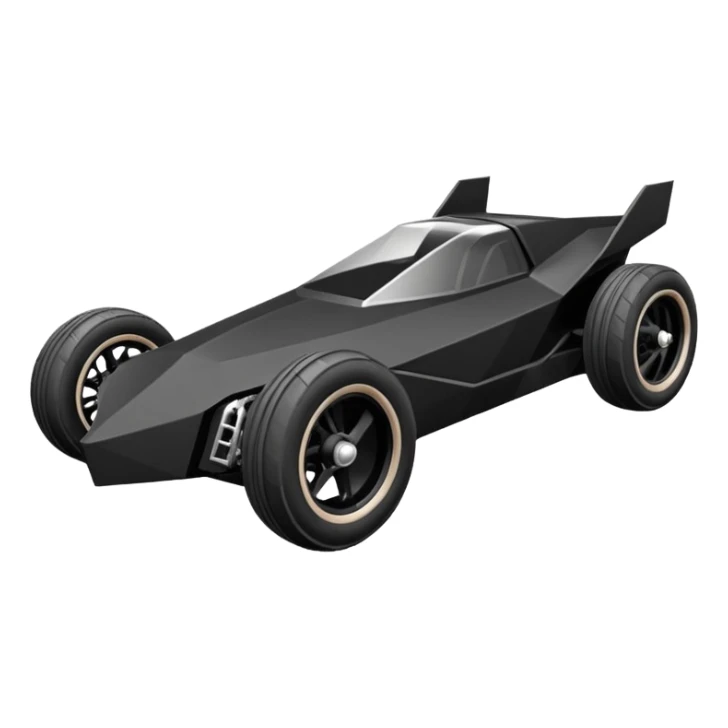  the animated series aerodynamic futuristic Batmobile loosely based on 1936 school bus (flat long straight faceted mechanical body) stealthy town hot rod desert dirt racing rwd buggy  sticker