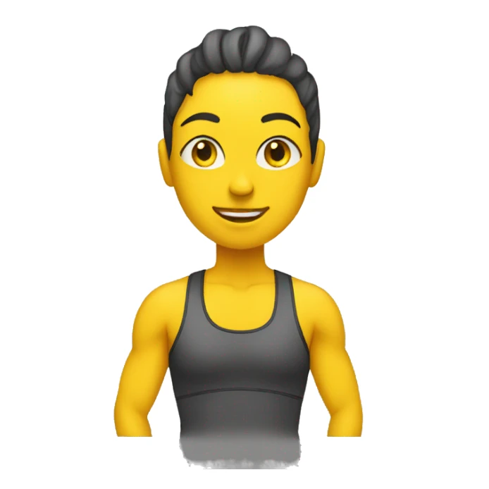 personal trainer at the gym with yellow skin sticker