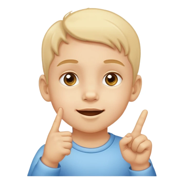 a child pointing to their eyes, cheerful and clear sticker