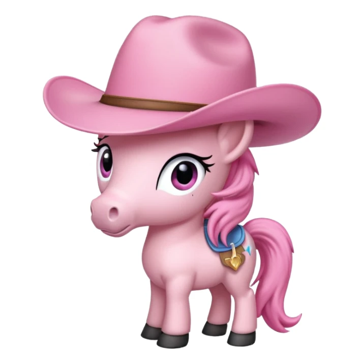 Pink pony wearing pink cowboy hat sticker