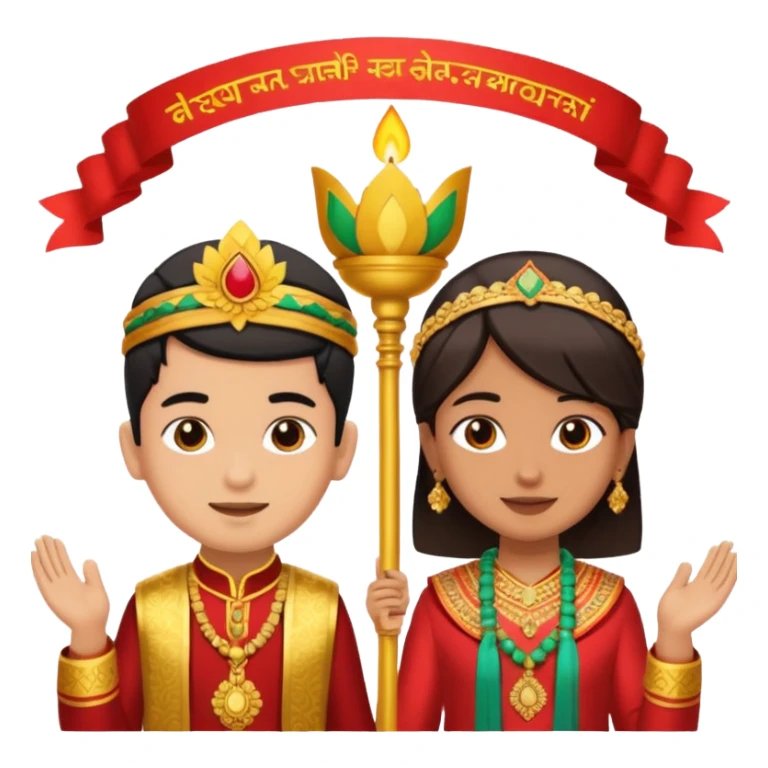 ১৬ডিসেম্বর উপলক্ষে শুভেচ্ছা । A banner is standing with a boy on one side and a girl on the other. sticker