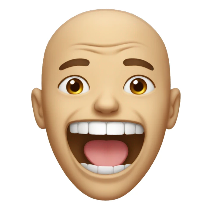 A bald man with his mouth open and mewing sticker