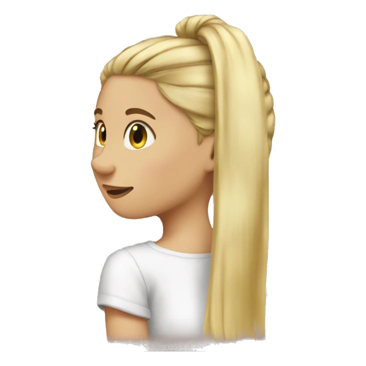 blond girl ties her hair in ponytai sticker