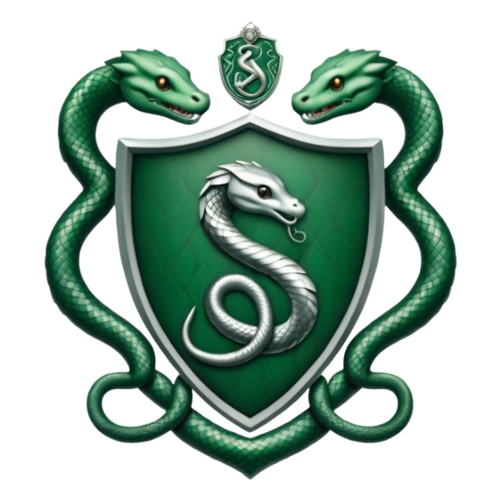 Slytherin crest with silver snake at the center sticker