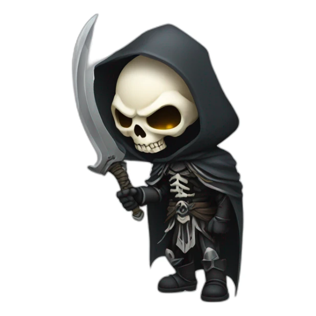 reaper skull RAID in the style of chibi character sticker
