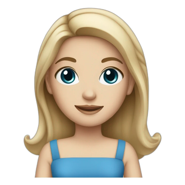 white girl in a blue dress holding bags sticker