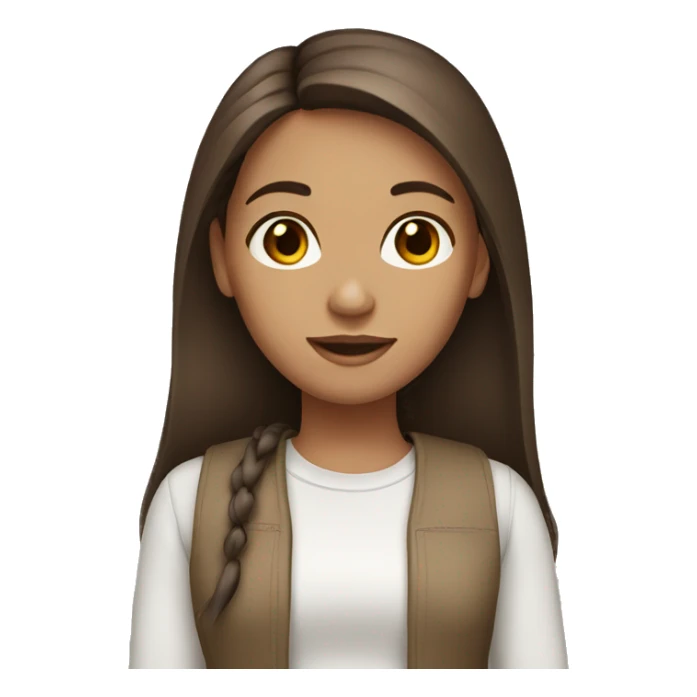 Girl with brown straight hair brown eyes  sticker