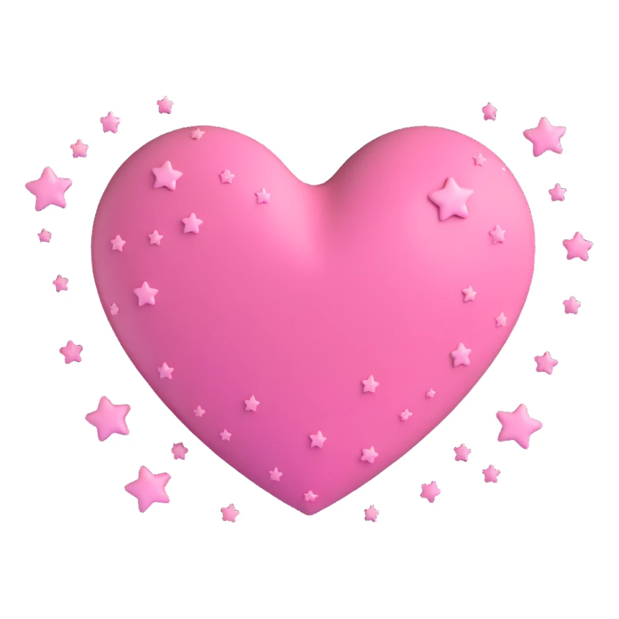 pink heart with stars around it sticker