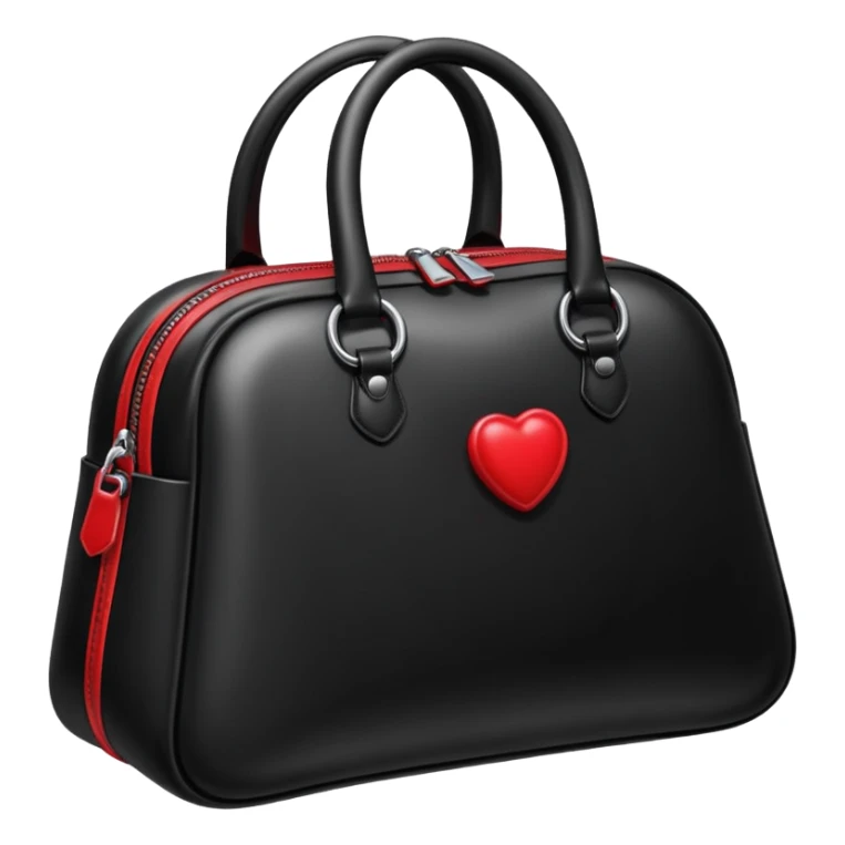 black inflated woman bag with red accent sticker