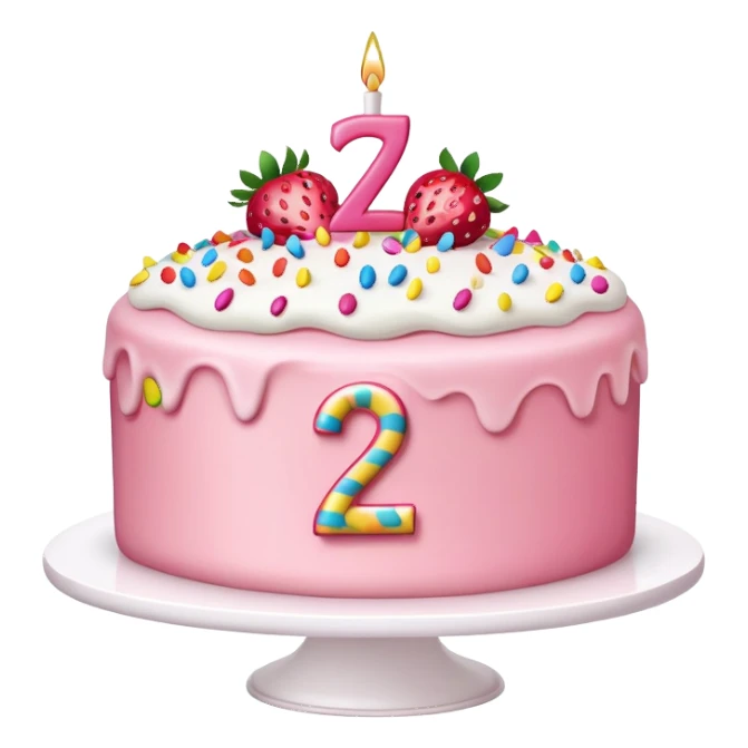 Pink Strawberry birthday cake with the number 27 in the front  sticker