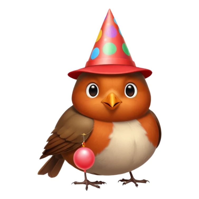 un rouge gorge a son anniversaire sticker