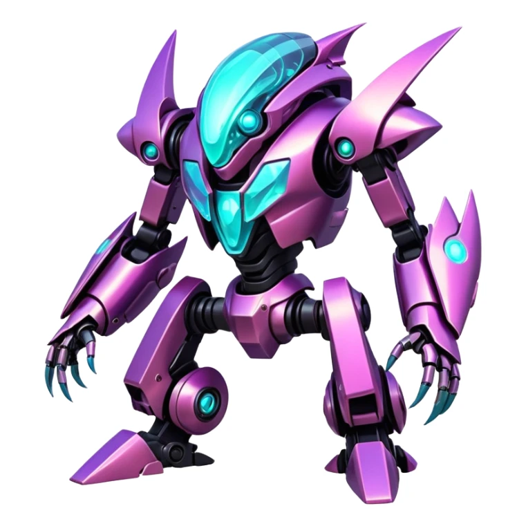  Epic legendary rare glowing mechanical Shiny sparkly transparent bioluminescent luminescent vibrant bright pastel dark exotic iridescent colorful gradients futuristic modern metallic glossy glittery fantasy-cyber-Fakémon-Vernid-mecha-creature sticker