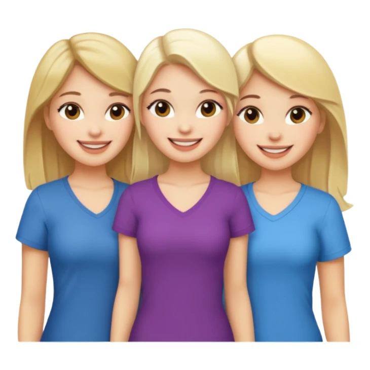 3 girlfriends white 1 blond 2 brunette  sticker