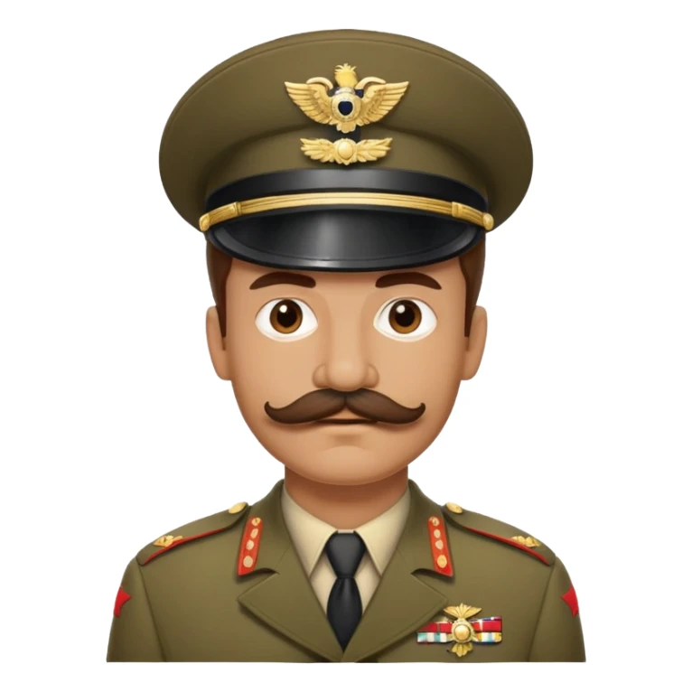 Man with moustache in a oldschool soldier uniform sticker