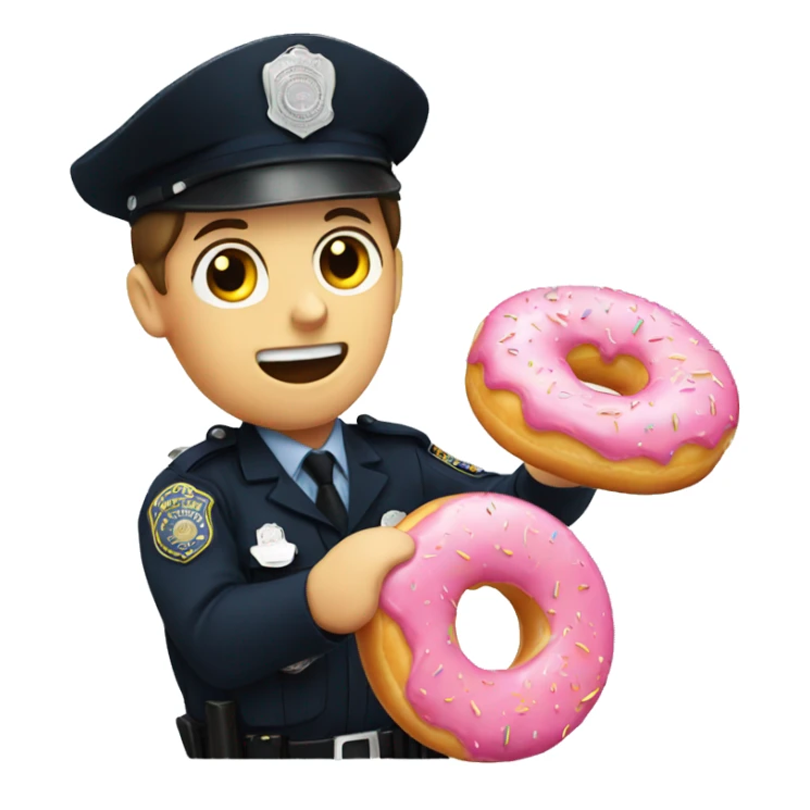 A police eating a donut  sticker