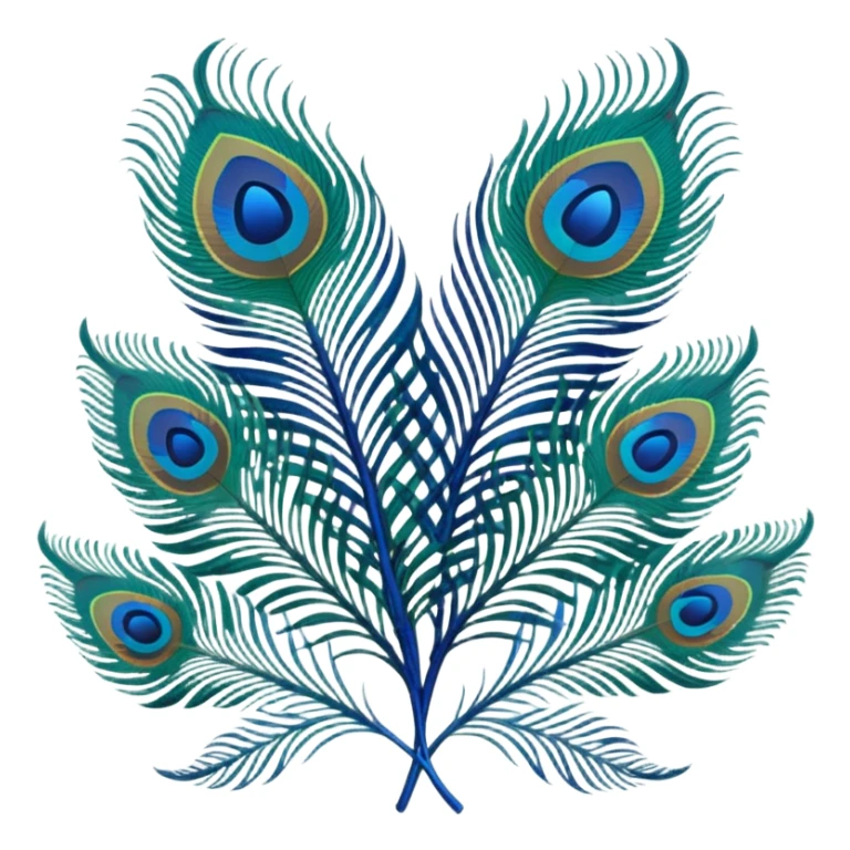 Peacock feathers emoji sticker
