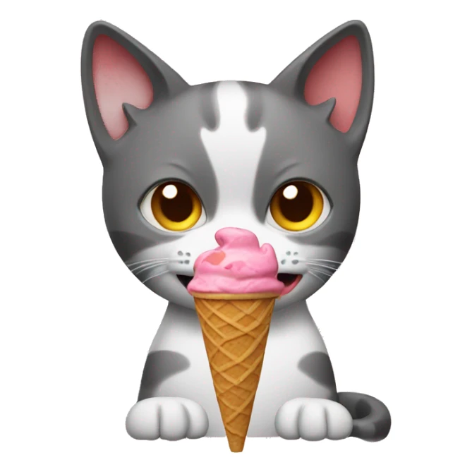 Cat eating ice cream  sticker