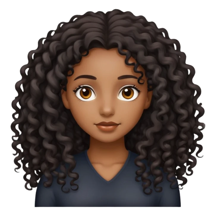pretty black girl with long curly hair sticker