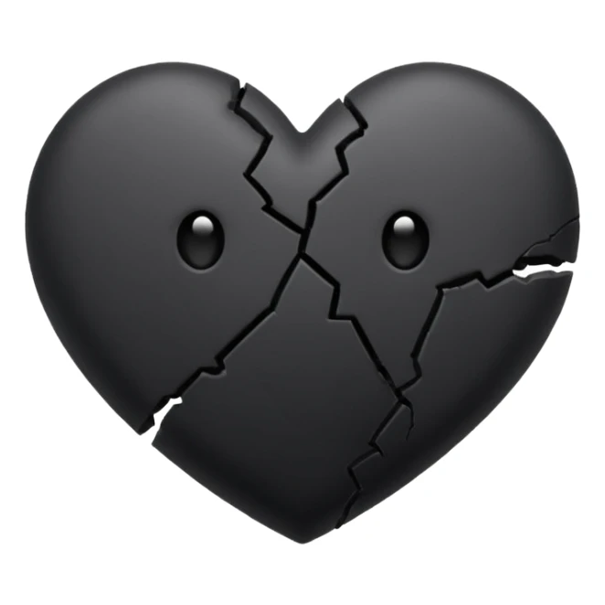 An smal black broken heart Emoji sticker