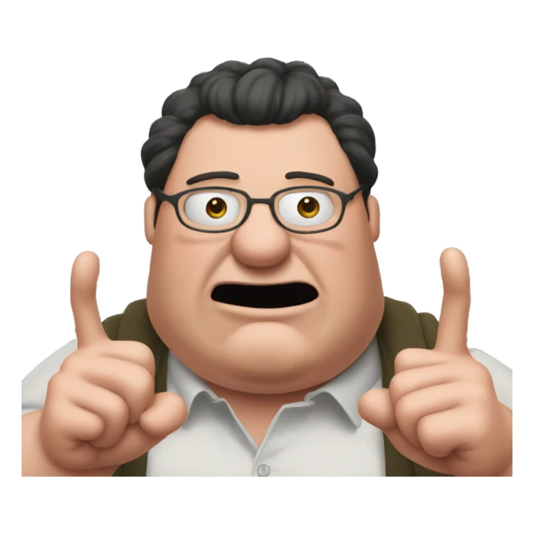 Peter Griffin with long nails saying "GWORL" sticker