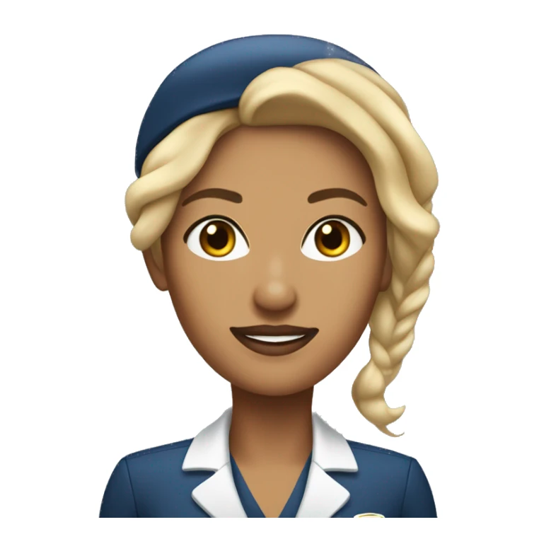 Generate A wheatish skin colored female flight attendant looking like a boss woman sticker