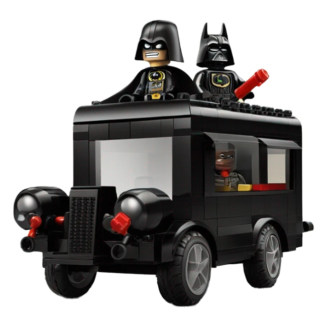 Lego Batman and Darth Vader 1790 horseless motorized caravan  sticker