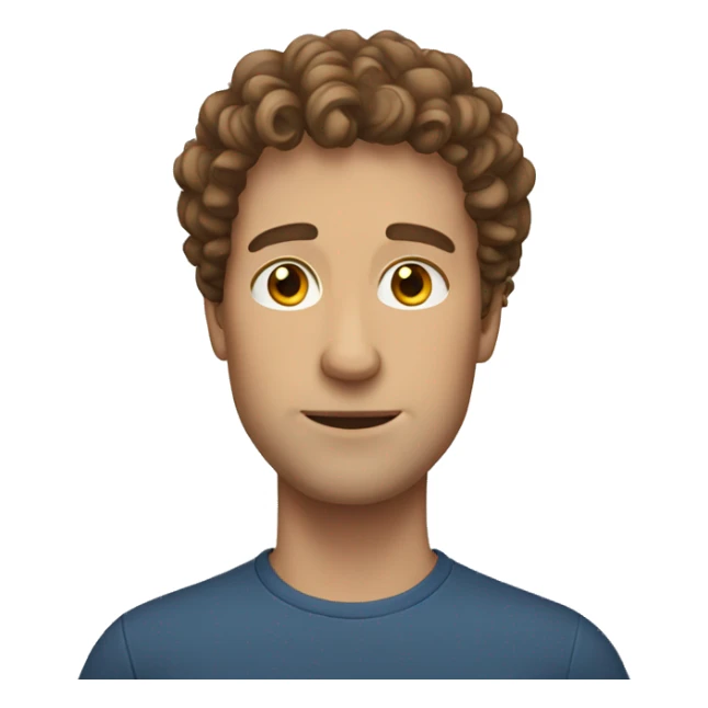 White guy with brown curly hair  sticker