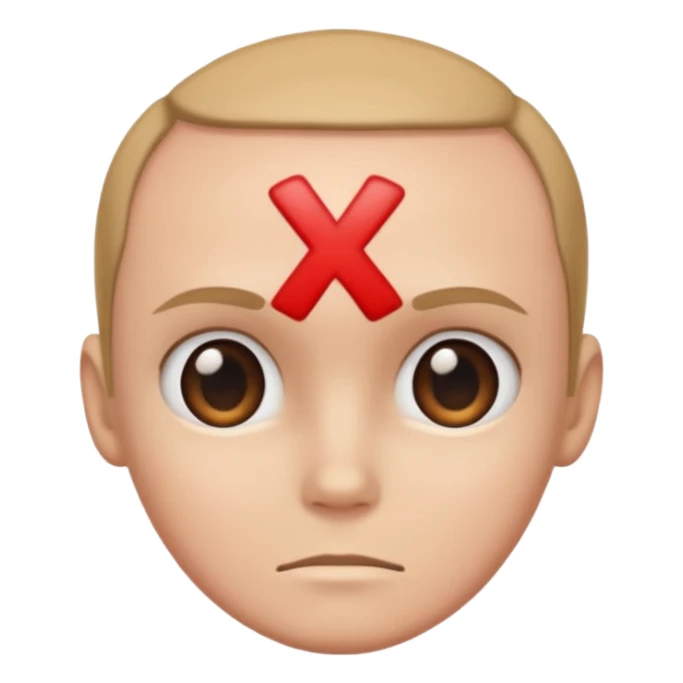 forhead with an X symbol in the center sticker