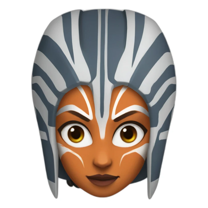 Horned Ahsoka Tano (Portrait, front facing, Apple iOS 17 style) sticker