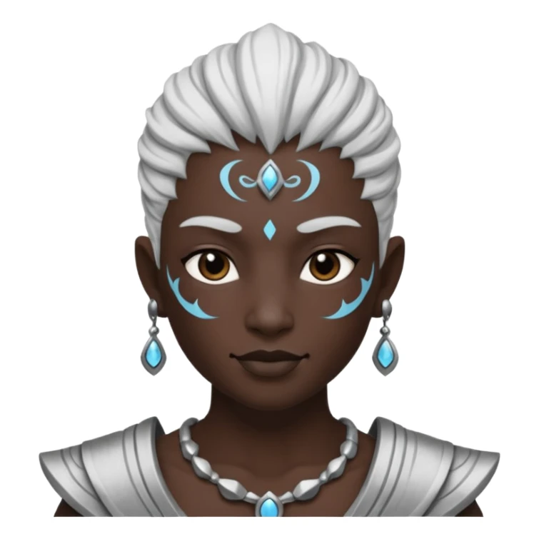 Genasi dnd estilo blanco y negro dibujo sticker