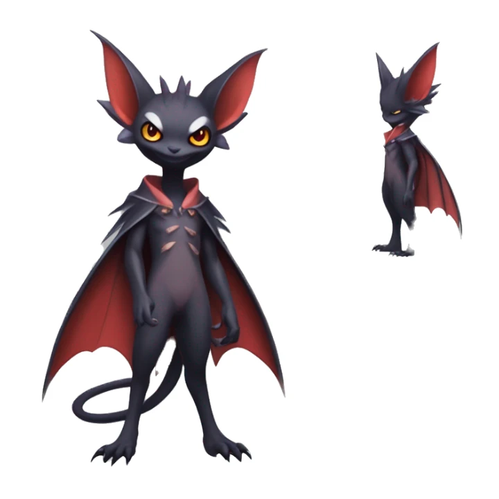  Kawaii Cool Vampiric Beautiful Noivern-Nargacuga-Litten with big Bat Ears full body sticker